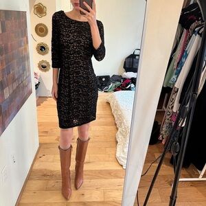 Onyx Nite Black Lace Midi Dress